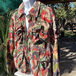 52 FZM 73 HUNTING Cargo ( Heavy  Duty)  camouflage  JACKET 💯 %cotton sz LARGE